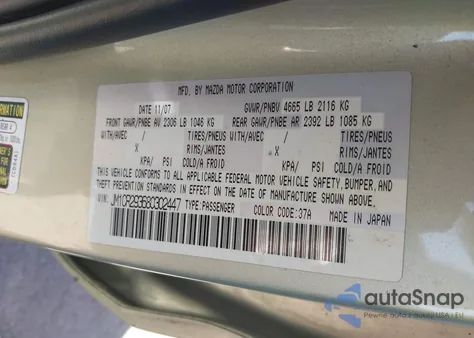 2008 Mazda Mazda5 Sport from USA, damaged, VIN JM1CR293680302447